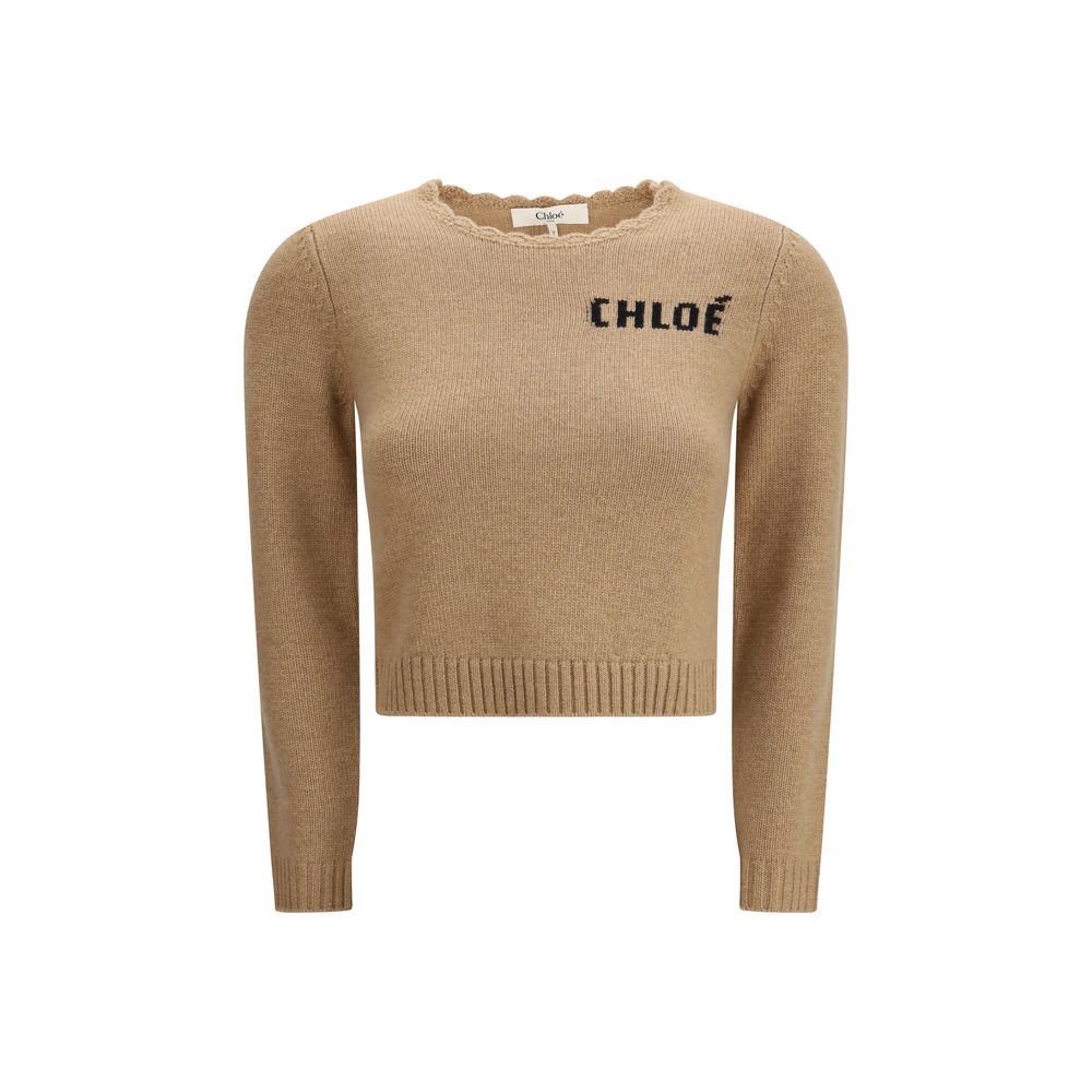 Chloé Brown Wool Sweatshirt - Luxurious Comfort and Style