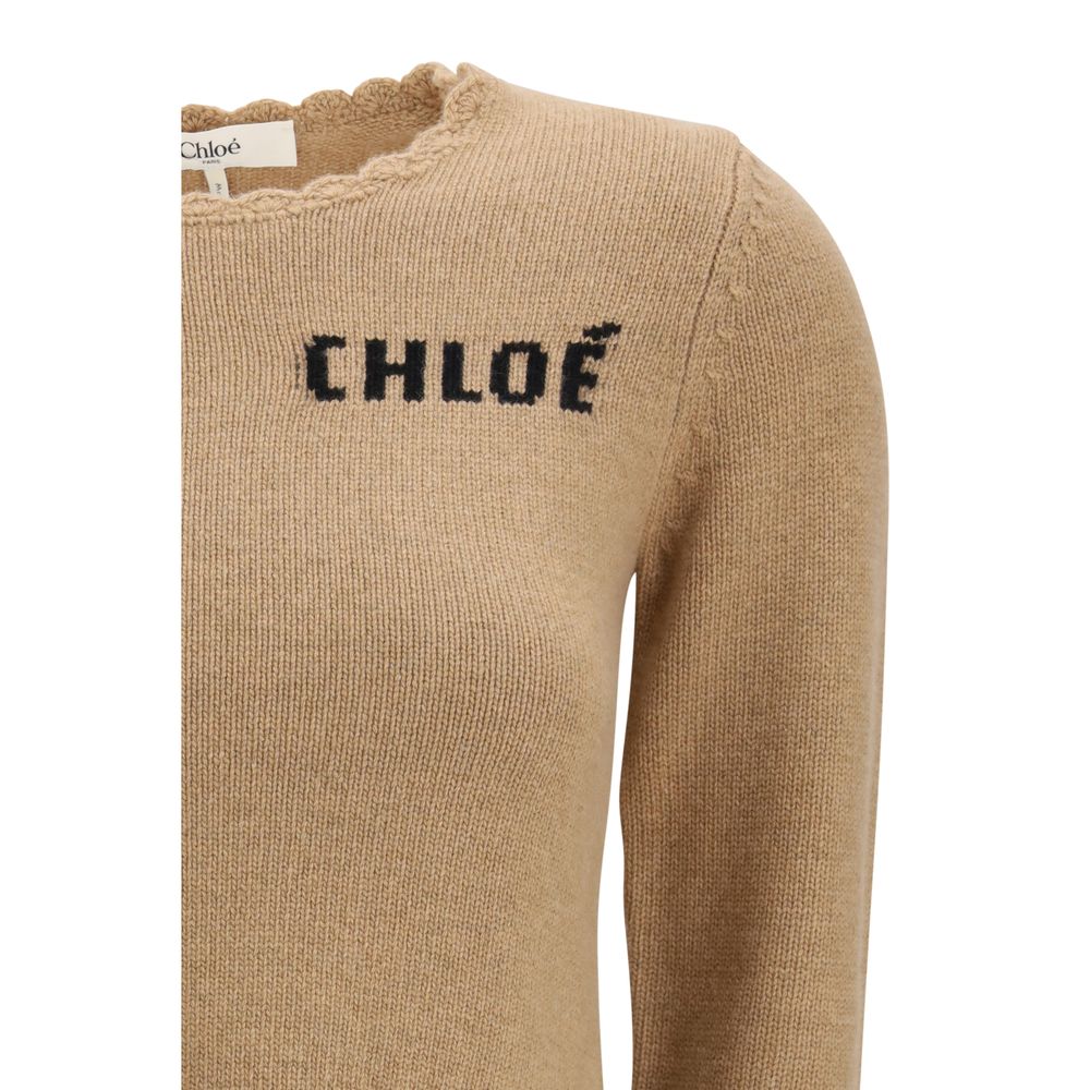 Chloé Brown Wool Sweatshirt - Luxurious Comfort and Style