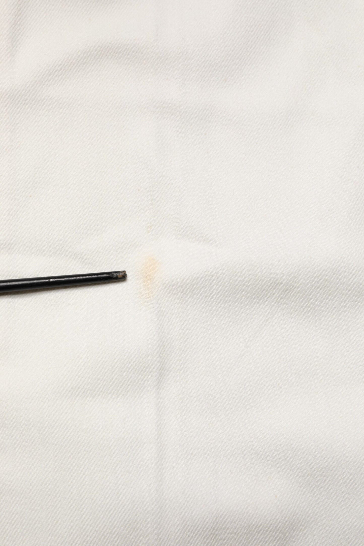 Fortela White Cotton Straight Denim Mid Waist Trouser Jeans