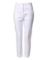 Peserico White High Waist Tapered Fit Chino Trouser Pants