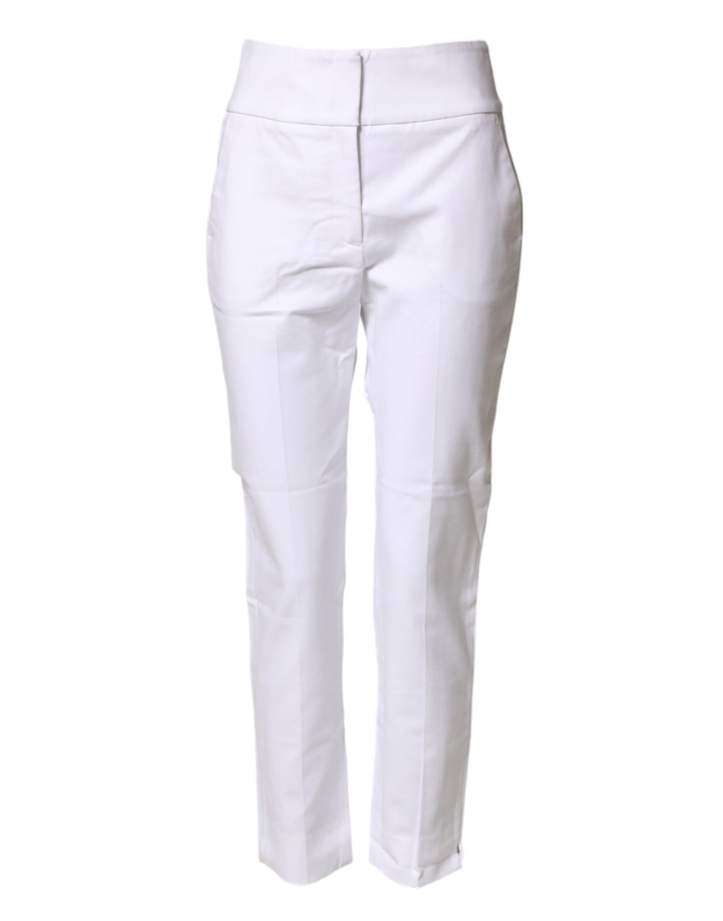 Peserico White High Waist Tapered Fit Chino Trouser Pants