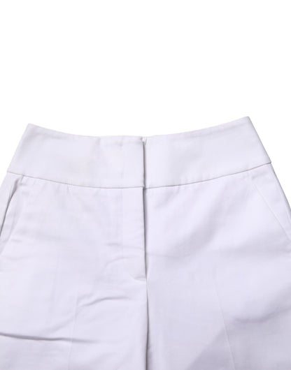 Peserico White High Waist Tapered Fit Chino Trouser Pants