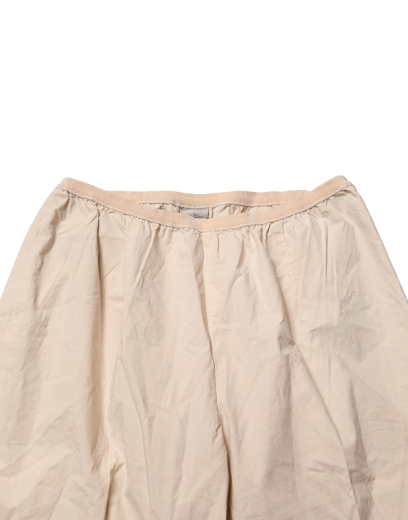 Pantalon Chino Droit Taille Haute Beige QL2 en Coton