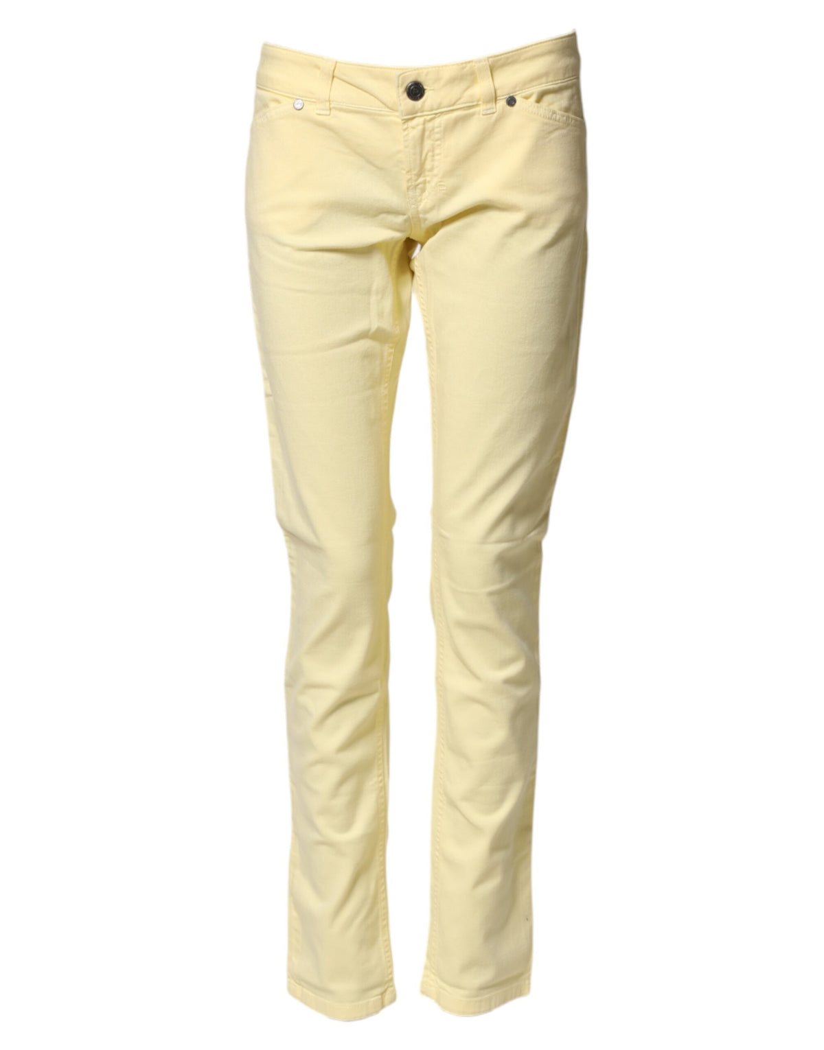 PINKO Yellow Cotton Low Waist Slim Fit Skinny Denim Jeans