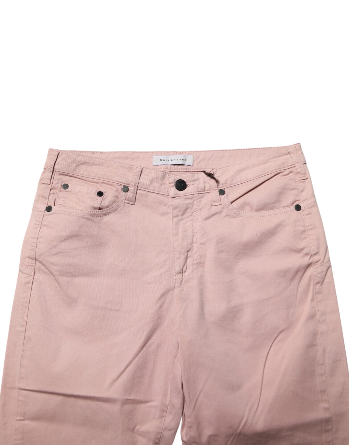 Ballantyne Light Pink Cotton Mid Waist Skinny Fit Denim Jeans