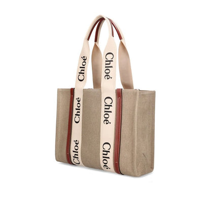 Sac cabas Chloé en lin beige