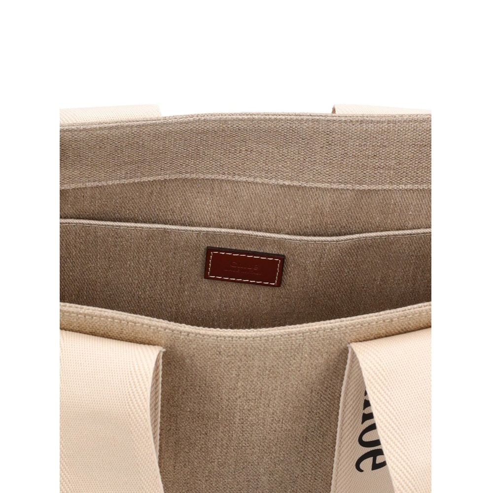Sac cabas Chloé en lin beige
