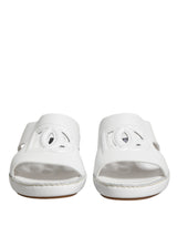 Dolce & Gabbana White DG Cutout Slides - Luxury Comfort