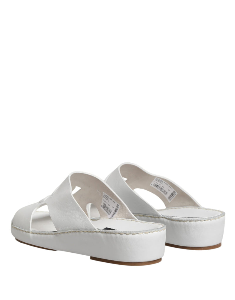 Dolce & Gabbana White DG Cutout Slides for Men