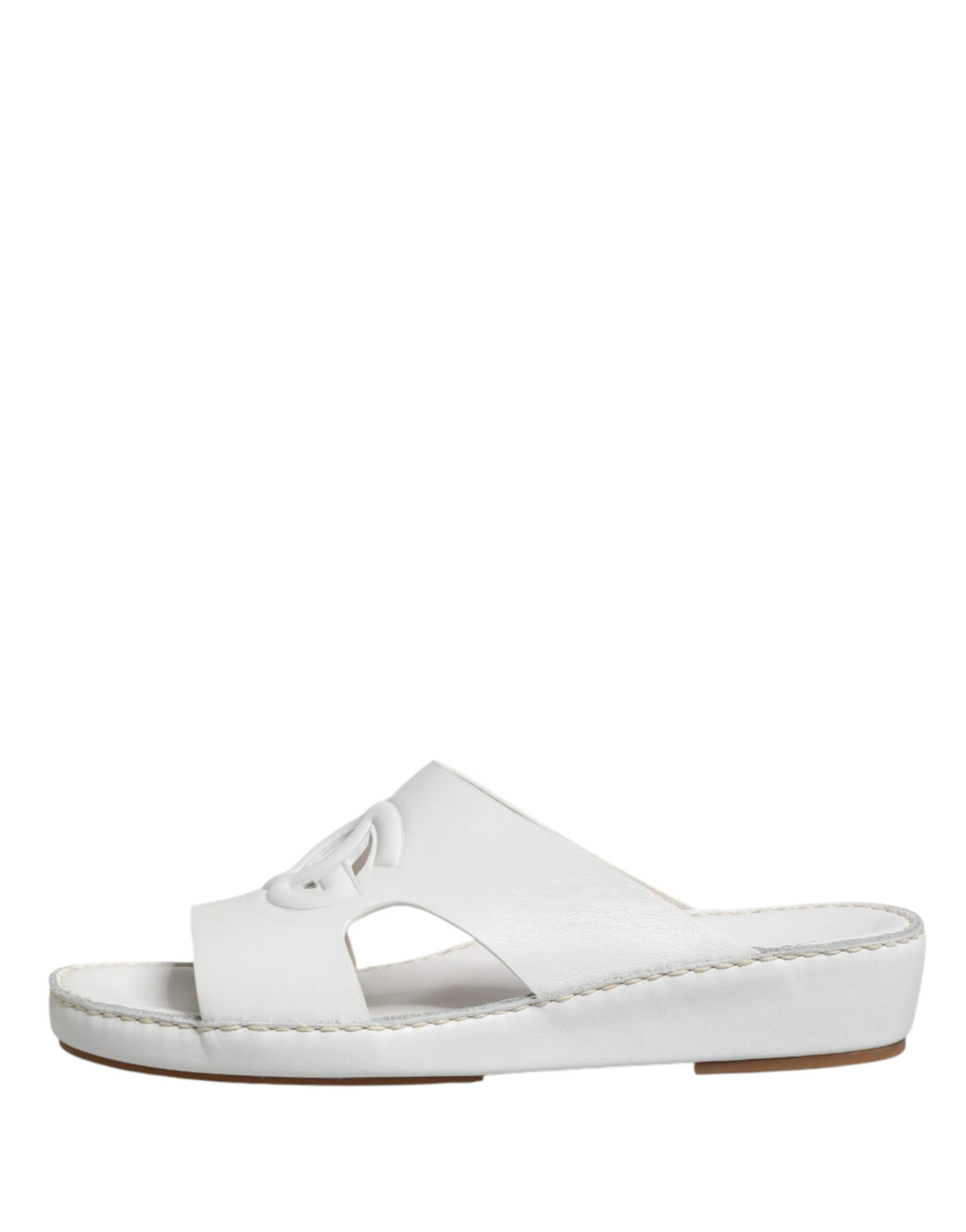 Dolce & Gabbana White DG Cutout Slides - Luxury Comfort