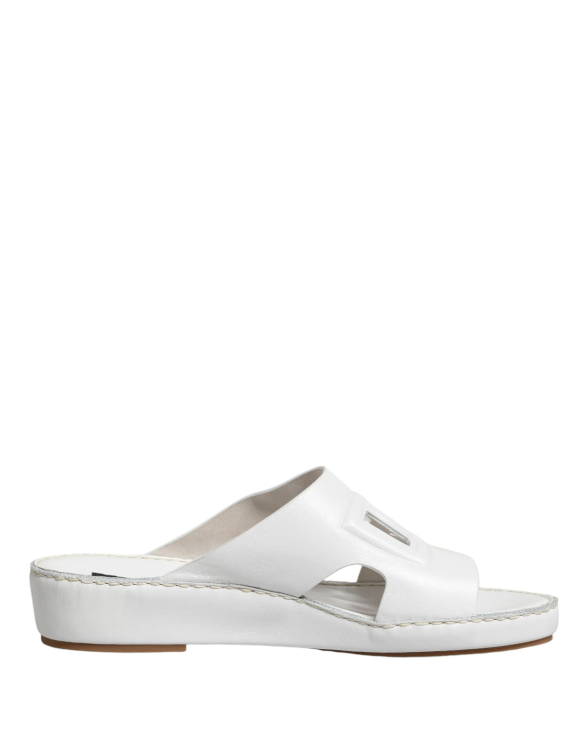 Dolce & Gabbana White DG Cutout Slides - Luxury Comfort