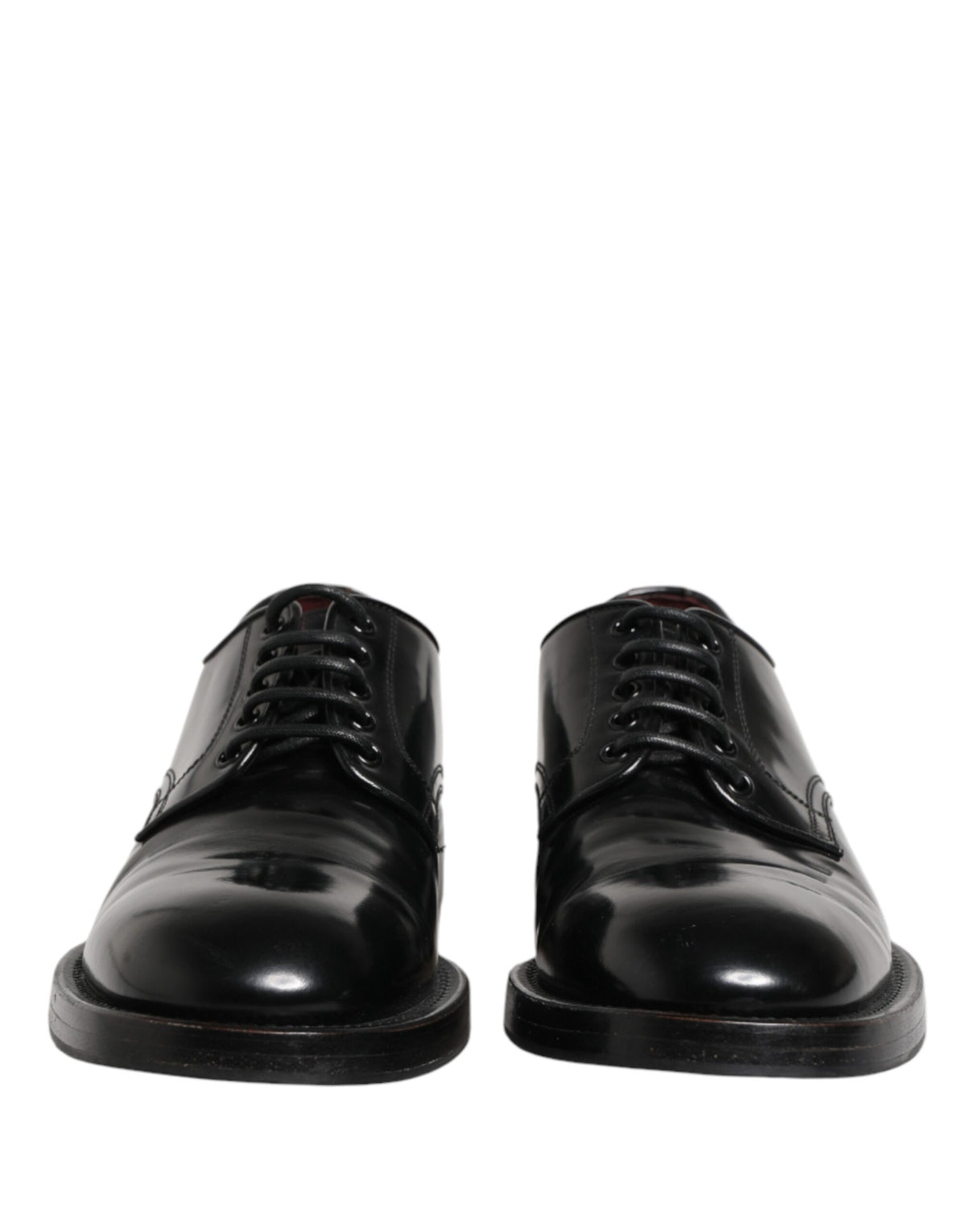 Dolce & Gabbana Black Lace Up Leather Derby Shoes for Men
