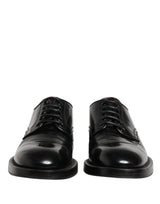 Dolce & Gabbana Black Lace Up Leather Derby Shoes for Men