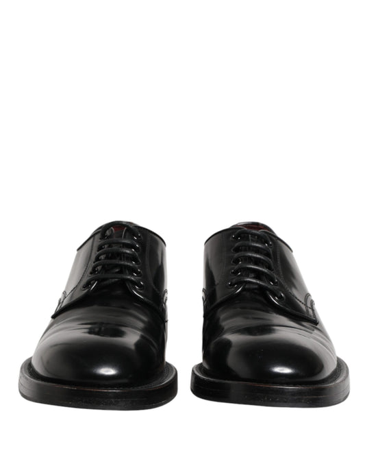 Dolce & Gabbana Black Lace Up Leather Derby Shoes for Men
