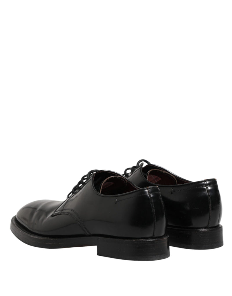 Dolce & Gabbana Black Lace Up Leather Derby Shoes for Men