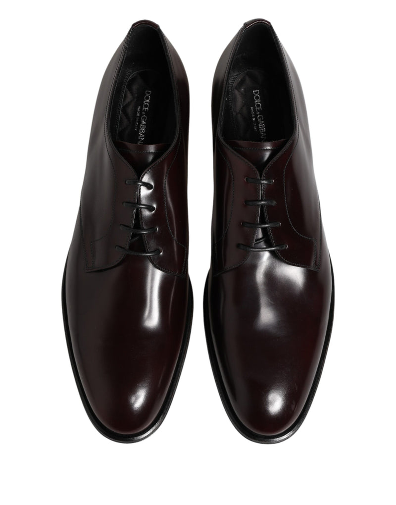 Dolce & Gabbana Black Lace Up Leather Derby Shoes for Men