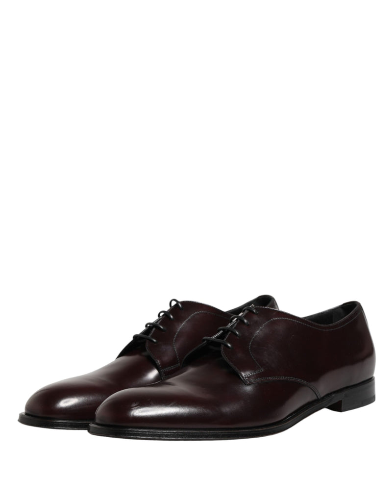 Dolce & Gabbana Black Lace Up Leather Derby Shoes for Men
