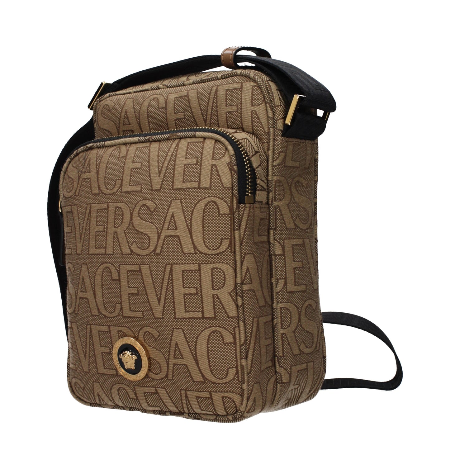 Sac bandoulière Versace en tissu beige