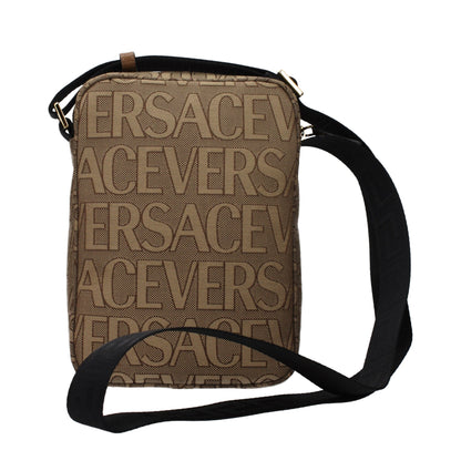 Sac bandoulière Versace en tissu beige
