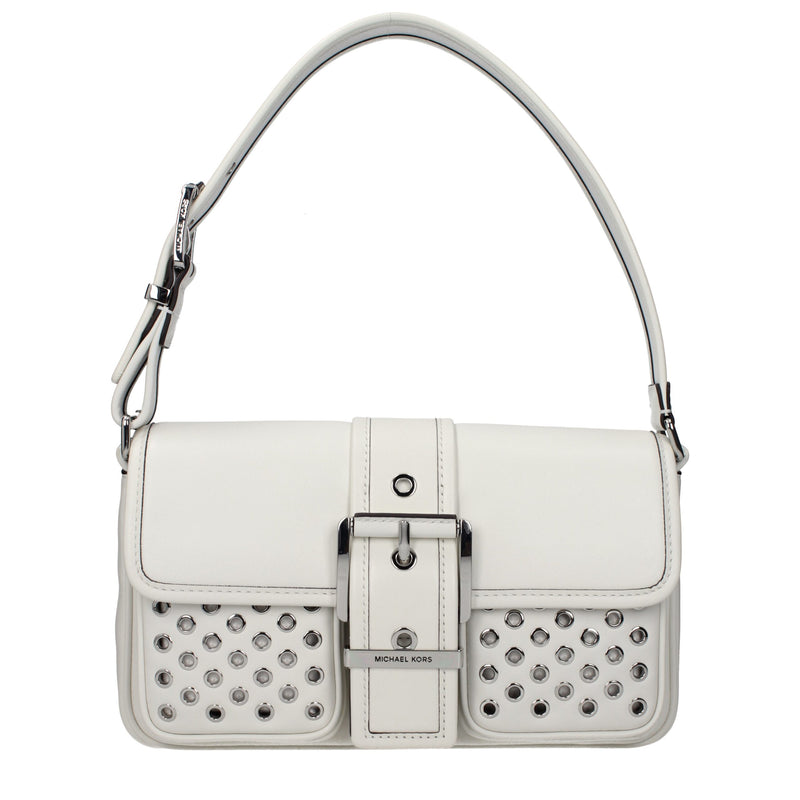 Michael Kors White Leather Shoulder Bag - Elegant & Versatile
