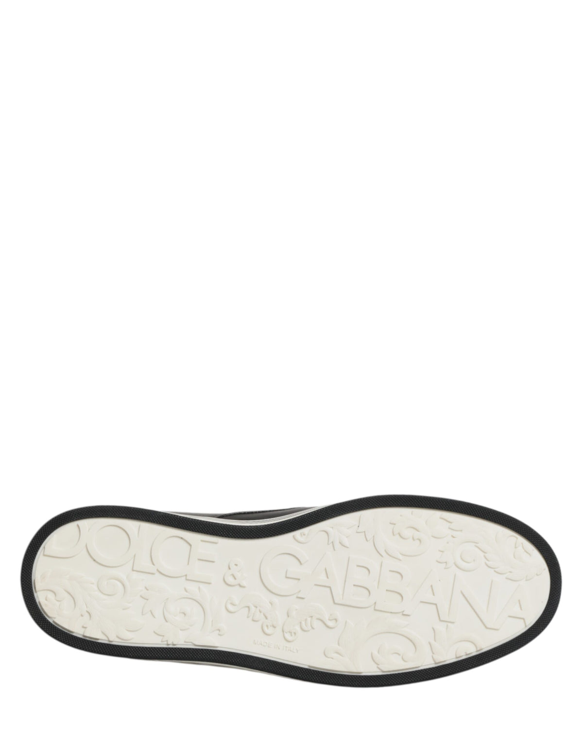 Dolce & Gabbana Black Leather Signature Figures Sneakers