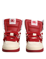 Dolce & Gabbana White Red Custom 2.Zero High Top Sneakers for Men