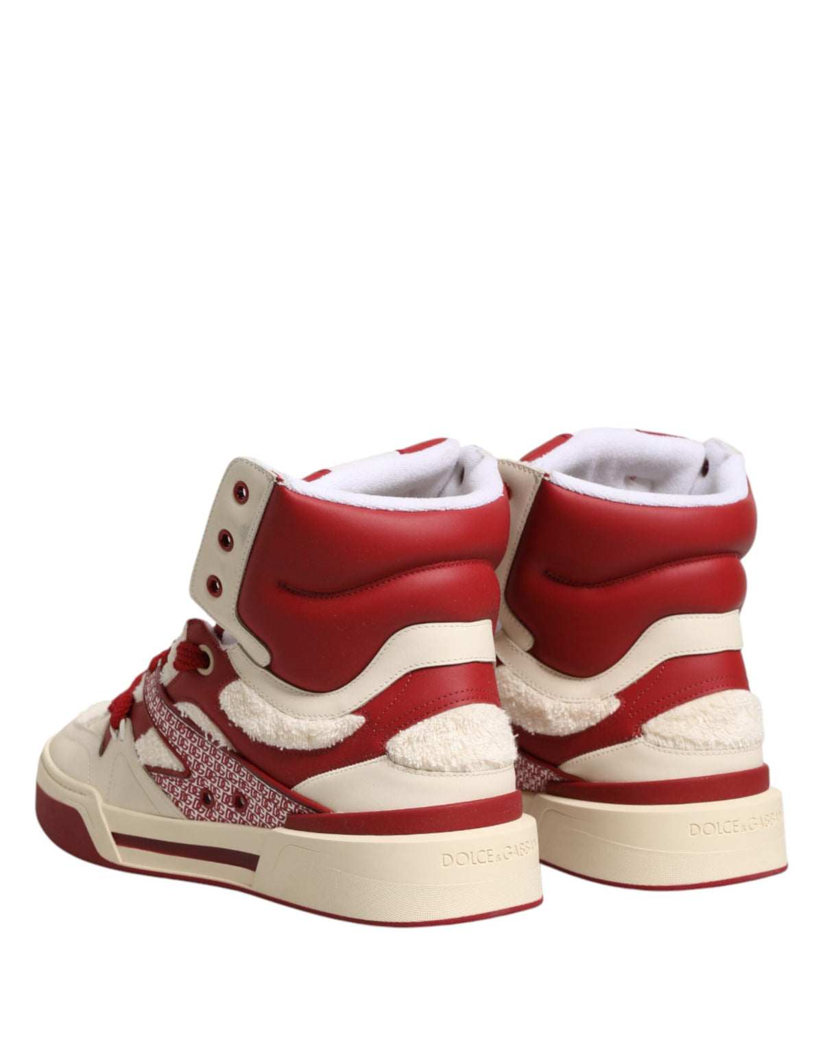 Dolce & Gabbana White Red Custom 2.Zero High Top Sneakers for Men