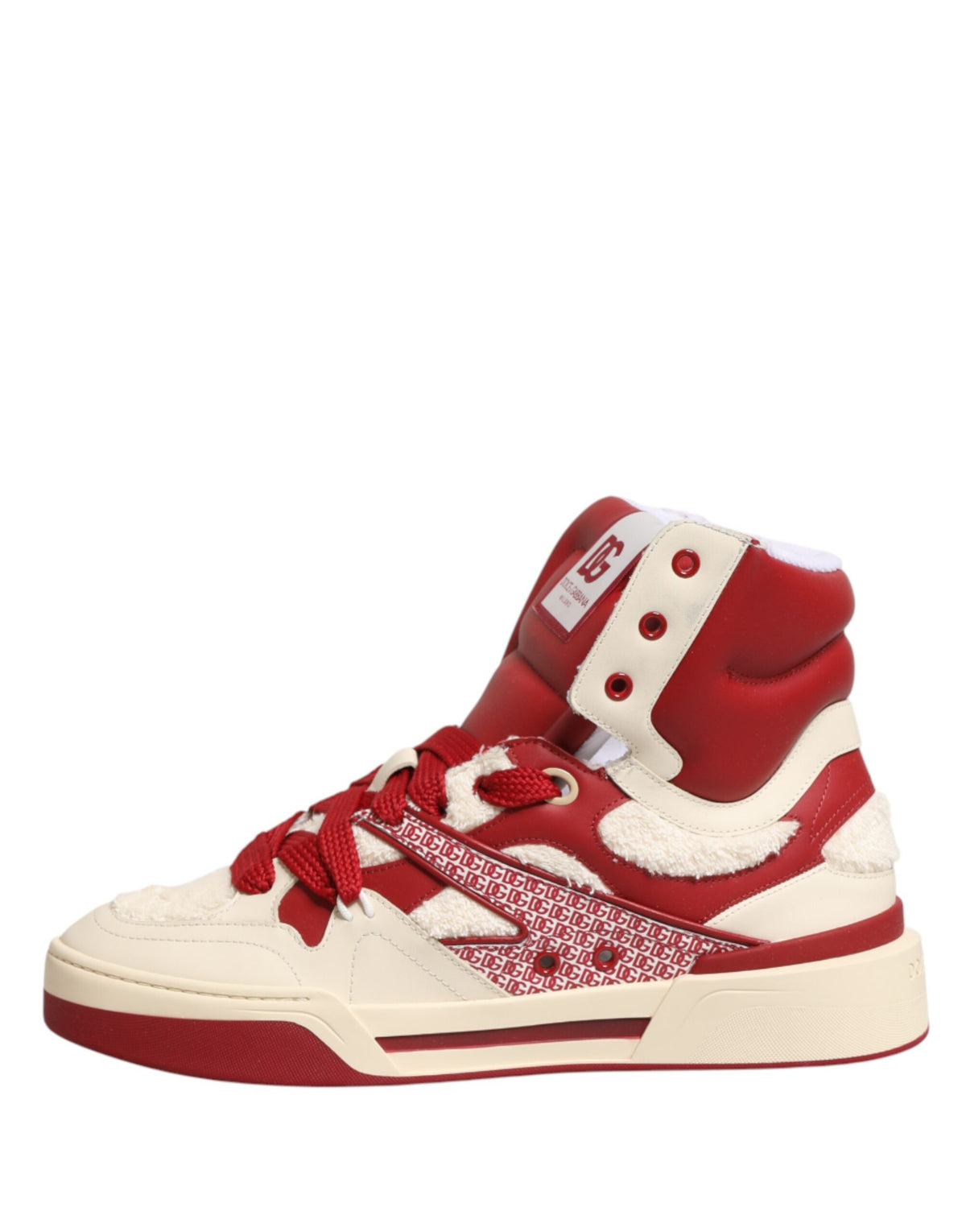 Dolce & Gabbana White Red Custom 2.Zero High Top Sneakers for Men