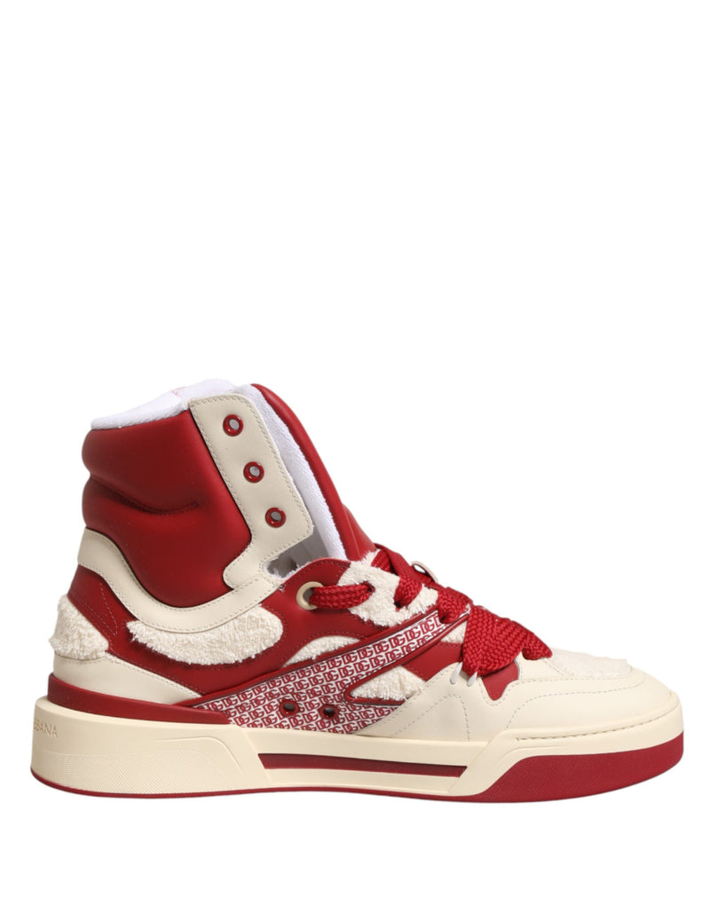 Dolce & Gabbana White Red Custom 2.Zero High Top Sneakers for Men