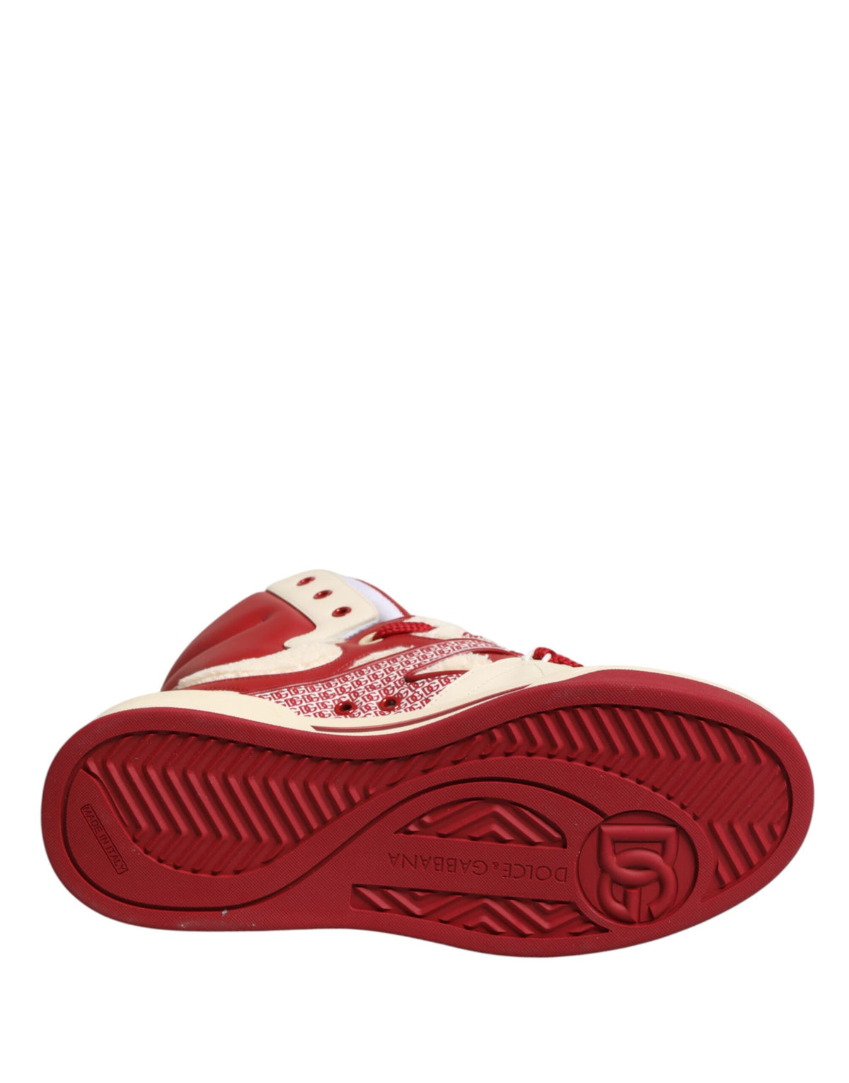 Dolce & Gabbana White Red Custom 2.Zero High Top Sneakers for Men