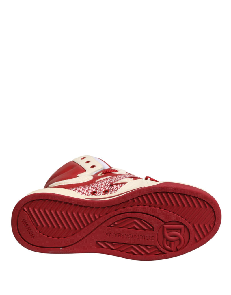 Dolce & Gabbana White Red Custom 2.Zero High Top Sneakers for Men