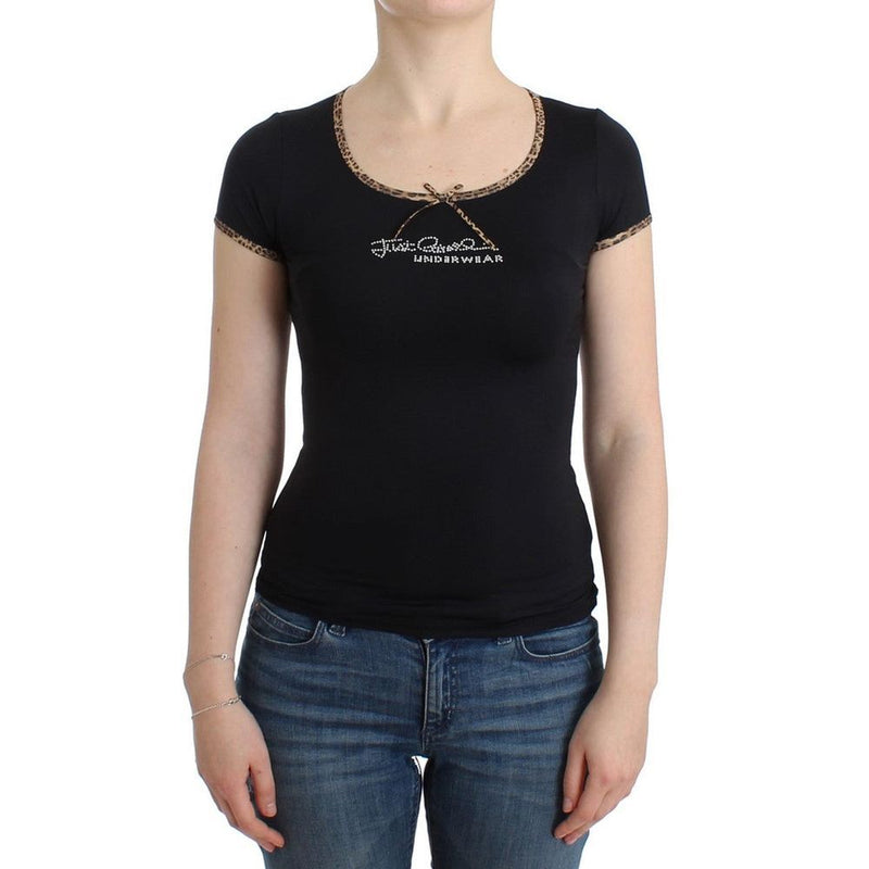 Roberto Cavalli Black Elastane Top - Élégance et Polyvalence