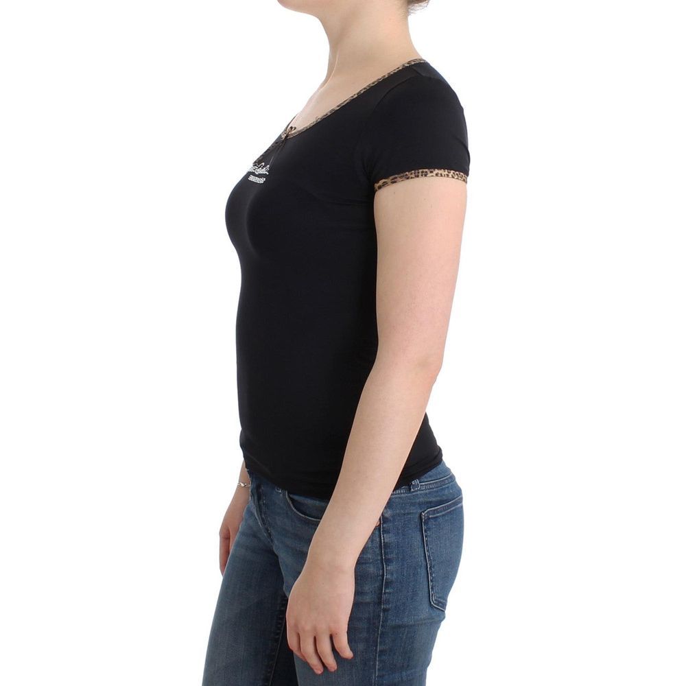 Roberto Cavalli Black Elastane Top - Stylish and Versatile