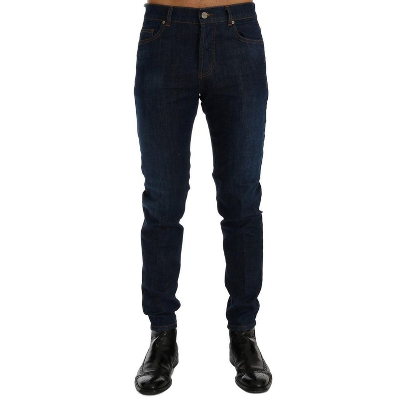 Frankie Morello blauwe katoenen slim fit jeans