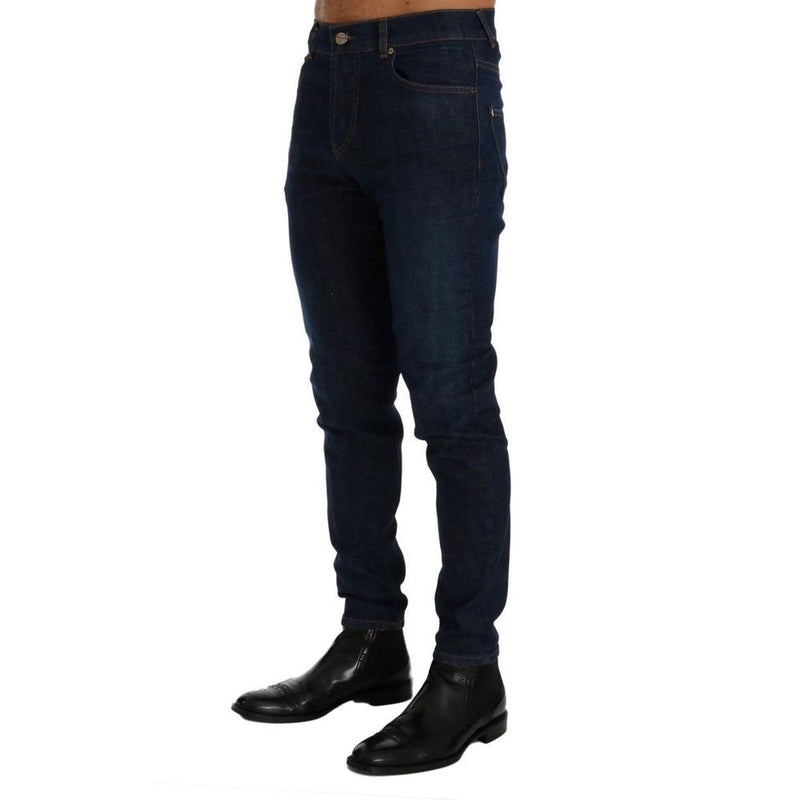 Frankie Morello blauwe katoenen slim fit jeans