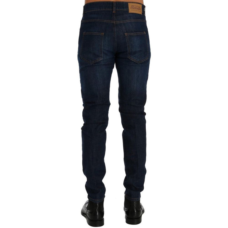 Frankie Morello blauwe katoenen slim fit jeans