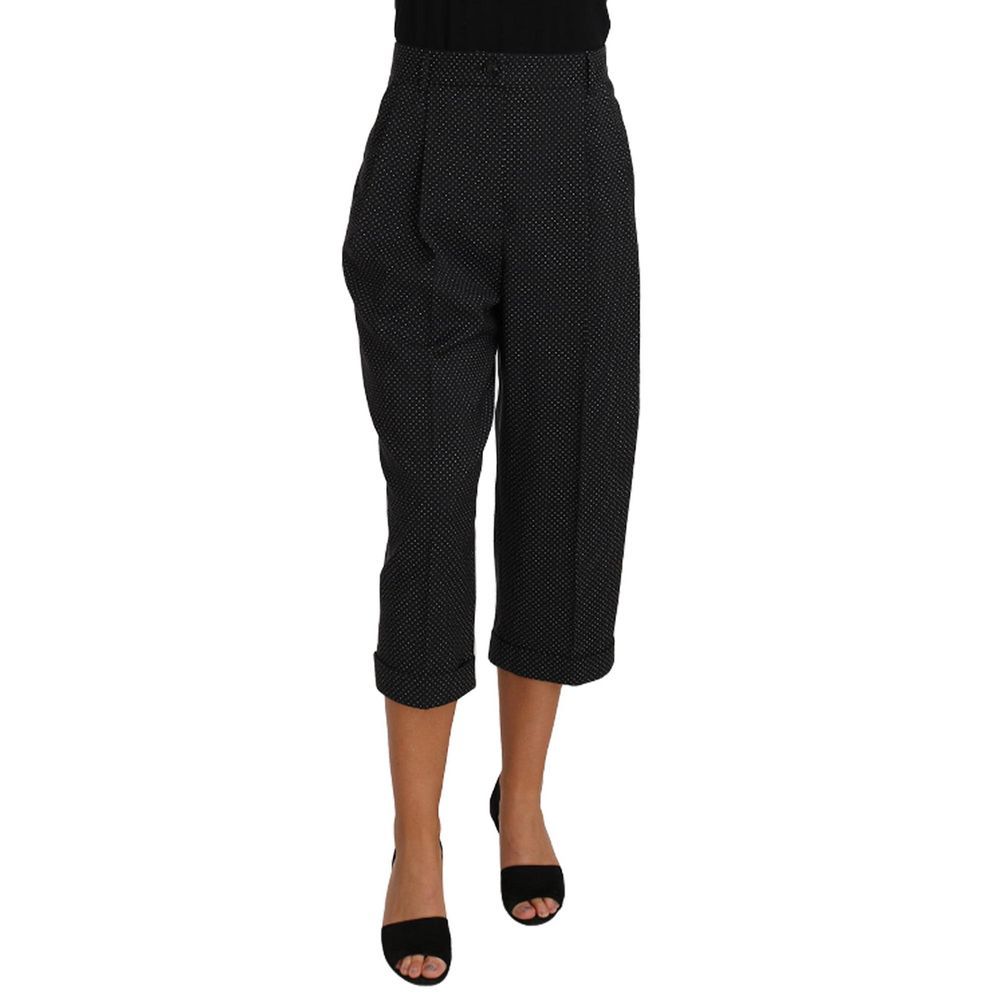 Dolce & Gabbana Black Polka Dot Pegged Pants for Women