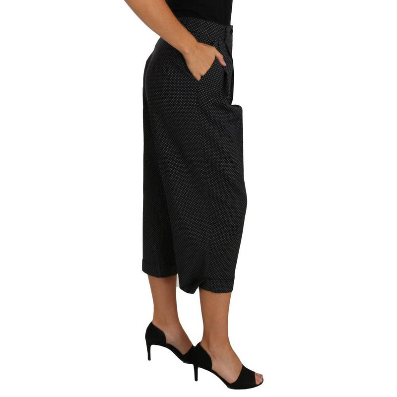 Dolce & Gabbana Black Polka Dot Pegged Pants for Women