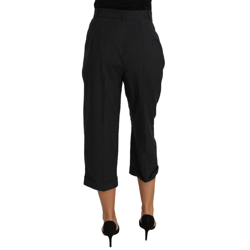 Dolce & Gabbana Black Polka Dot Pegged Pants for Women
