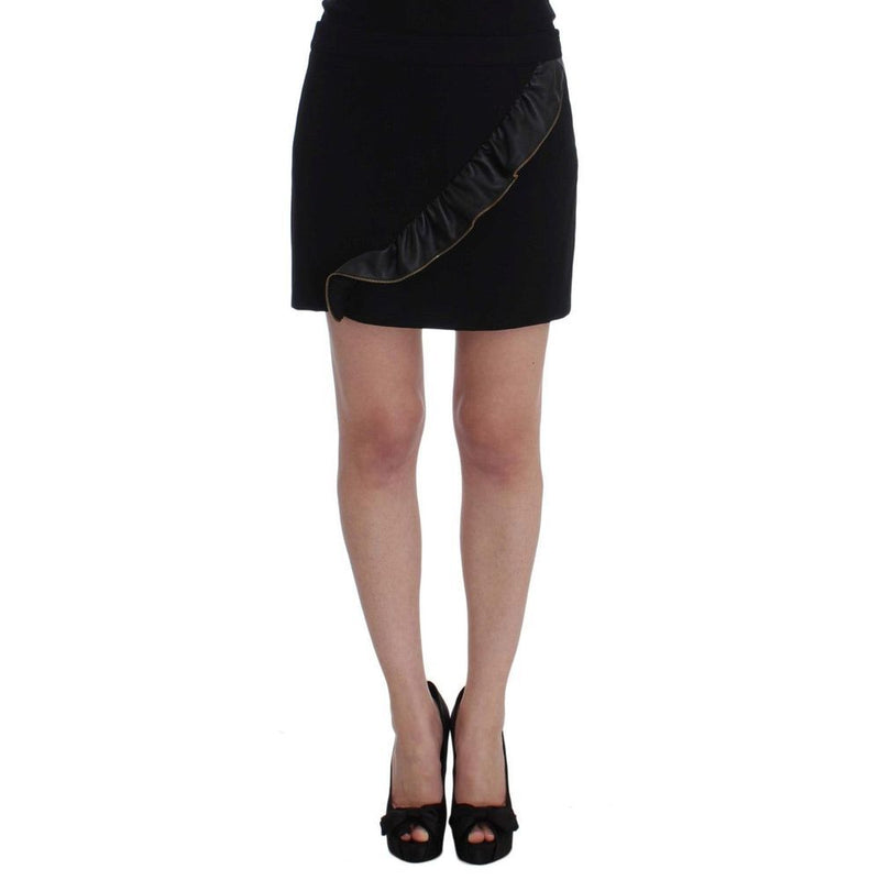 Frankie Morello Black Polyester Mini Skirt - IT42