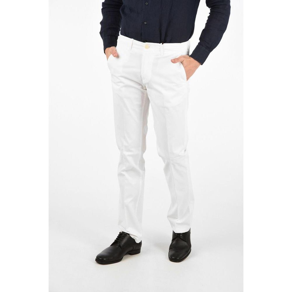 Pantalon chino en coton blanc Corneliani