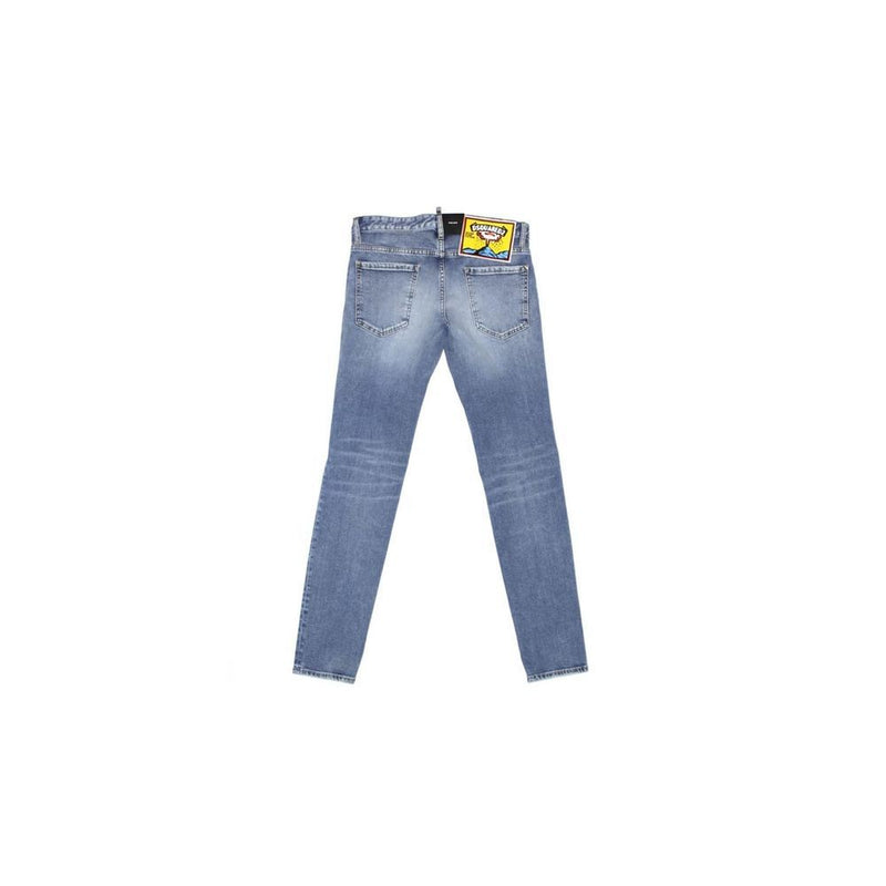Dsquared² Blauwe katoenen jeans met rechte pijpen