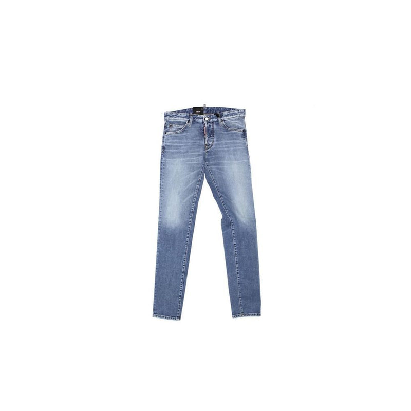Dsquared² Blauwe katoenen jeans met rechte pijpen