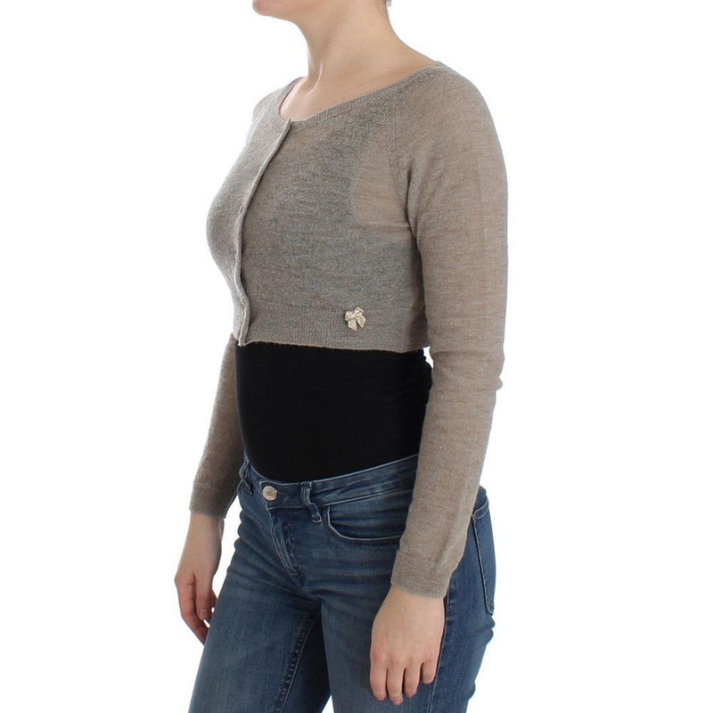 Ermanno Scervino Beige Alpaca Leather Cardigan - Luxurious Style
