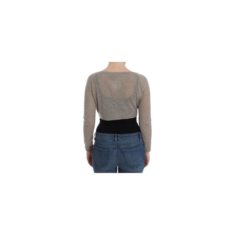 Ermanno Scervino Beige Alpaca Leather Cardigan - Luxurious Style