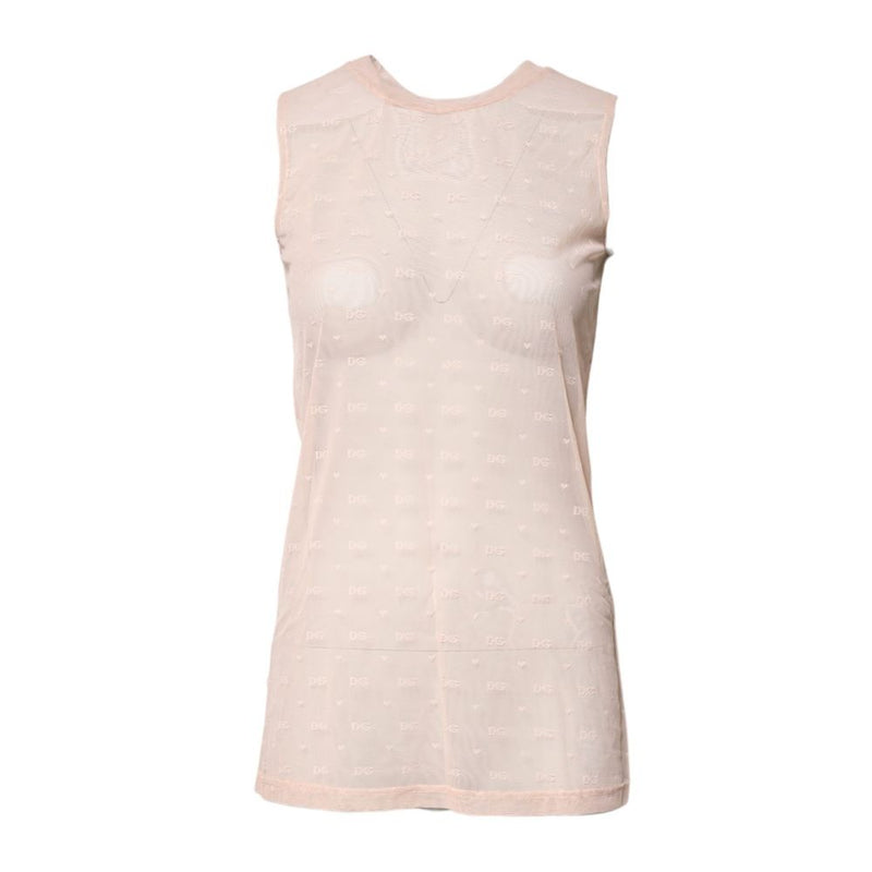 Dolce & Gabbana Beige Nylon Blouse - Élégant Top Sans Manches