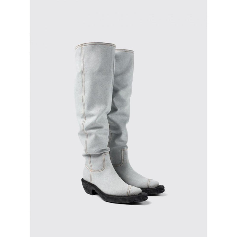 Camperlab Blue Denim and Rubber Knee High Boots for Women