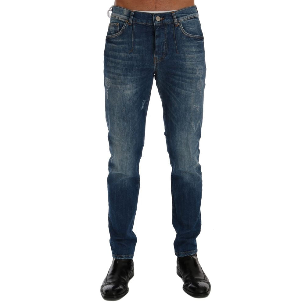 Frankie Morello Perth Blue Cotton Slim Fit Jeans