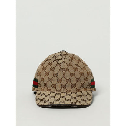 Casquette Gucci beige en coton et cuir (casquette de baseball)
