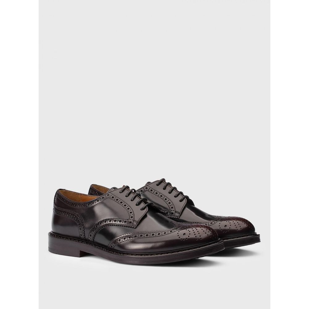 Doucal's Brown Leather Oxfords - Timeless Brogue Design